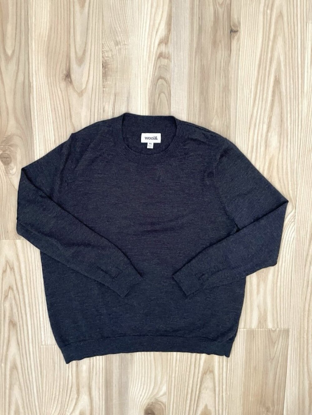 Wool& Wooland 100% Merino Wool Crewneck Sweater Charcoal Gray Women's size XXL